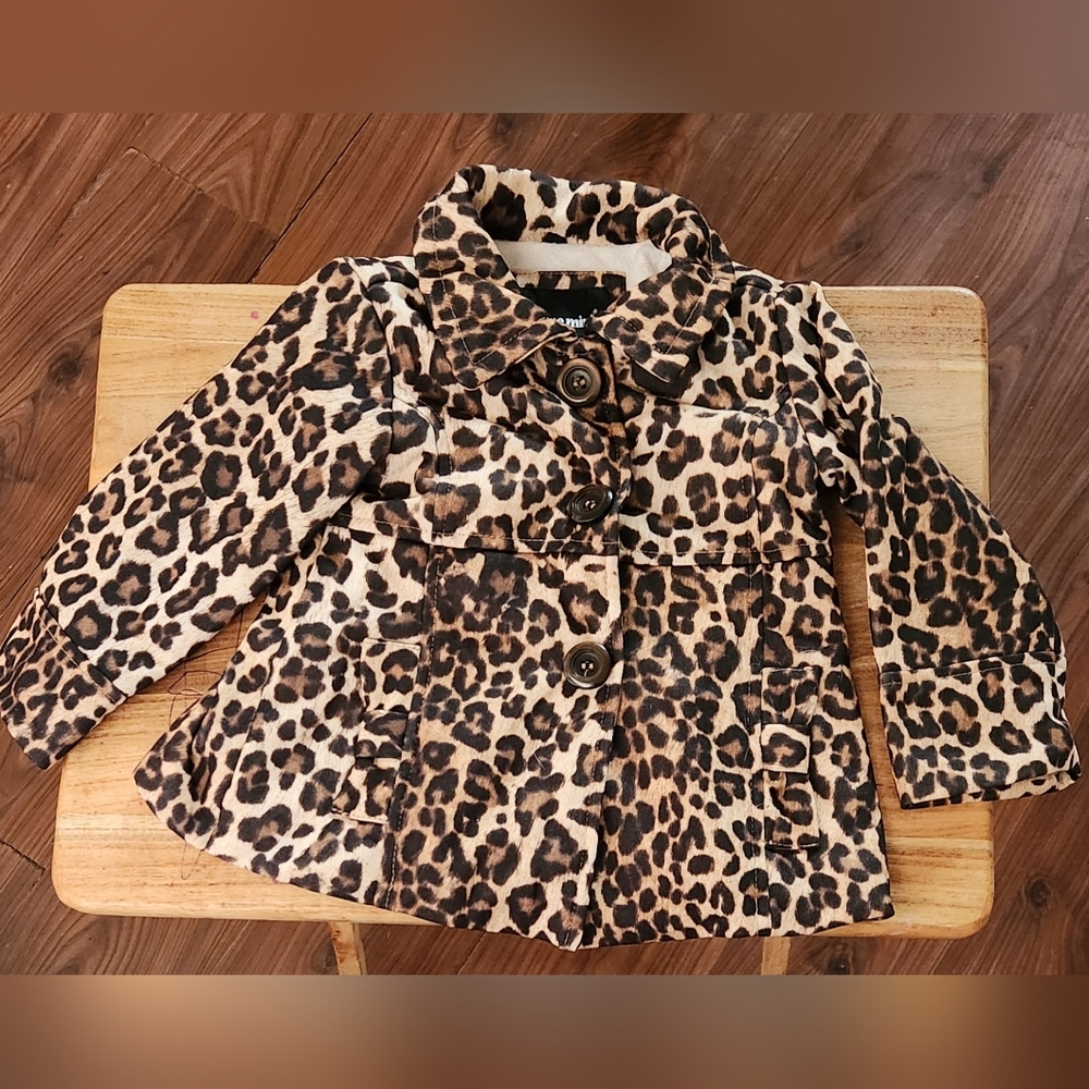 Me Jane mini leopard spot faux fur lined infant coat